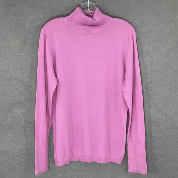 Worthington Sweater Womens Sz L Pink Surprise Turtleneck Pullover Knit Preppy - Picture 1 of 14